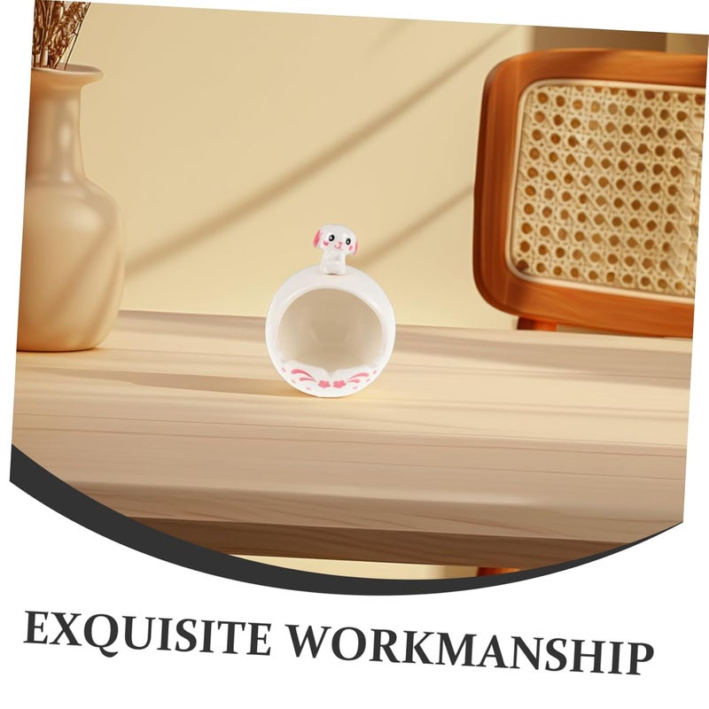 Handmade Ceramic Rabbit Ashtray Portable Car Ash Holder Decorative Accessory - Image 5